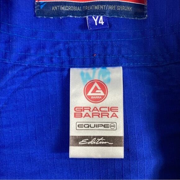GRACIE BARRA Jiu Jitsu Karate Robe Y4 Blue - Picture 9 of 16